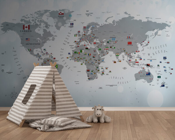 Map of the world with flags Map of the world with flags
