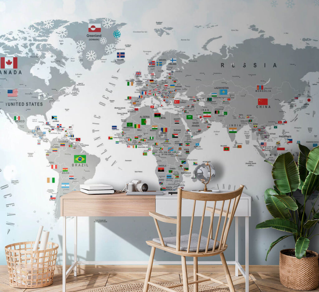 Map of the world with flags Map of the world with flags