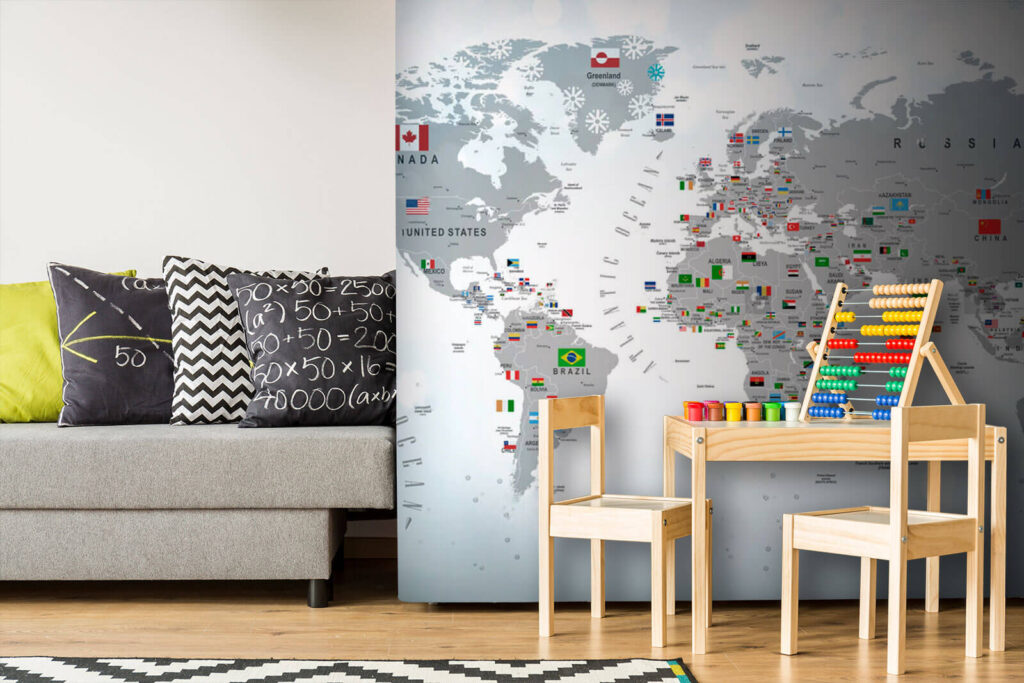 Map of the world with flags Map of the world with flags