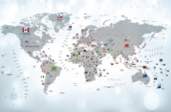 Map of the world with flags Map of the world with flags