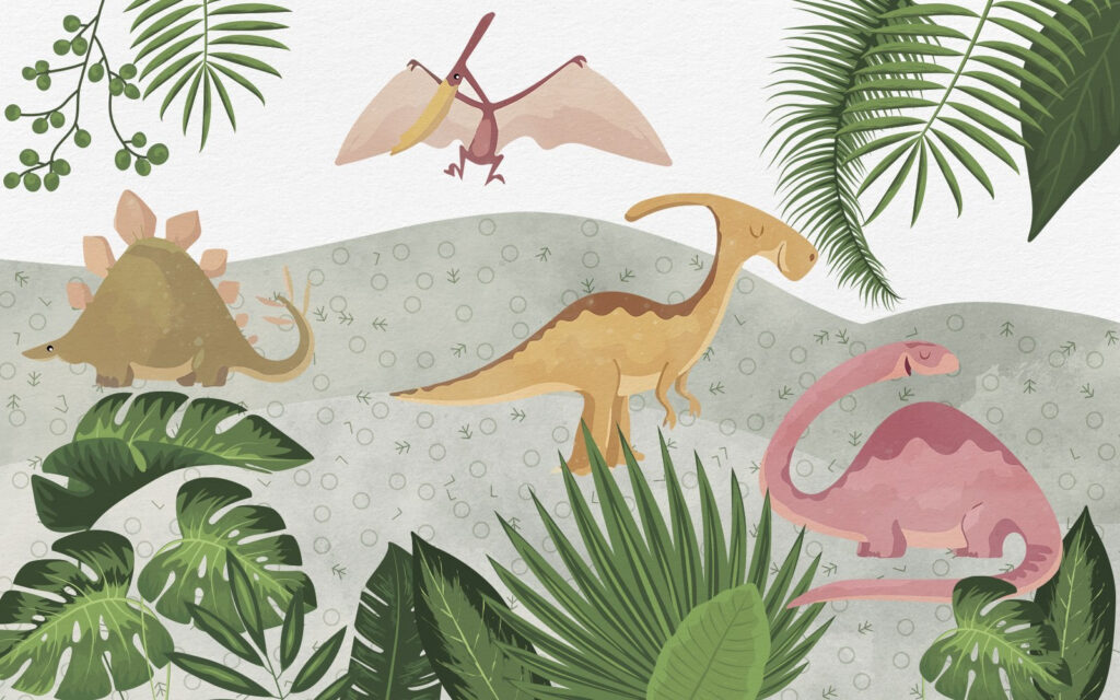 Grupa dinozaurów z liśćmi Grupa dinozaurów z liśćmi