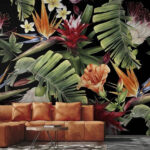 Fototapeta Kwiatowy wzór z kwiatami i liśćmi