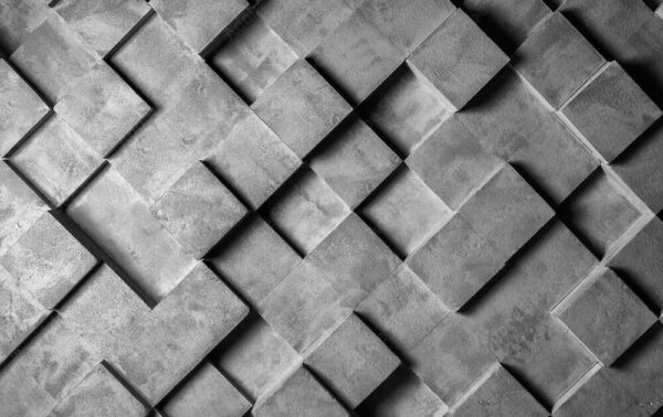 Grey and white wall with squares