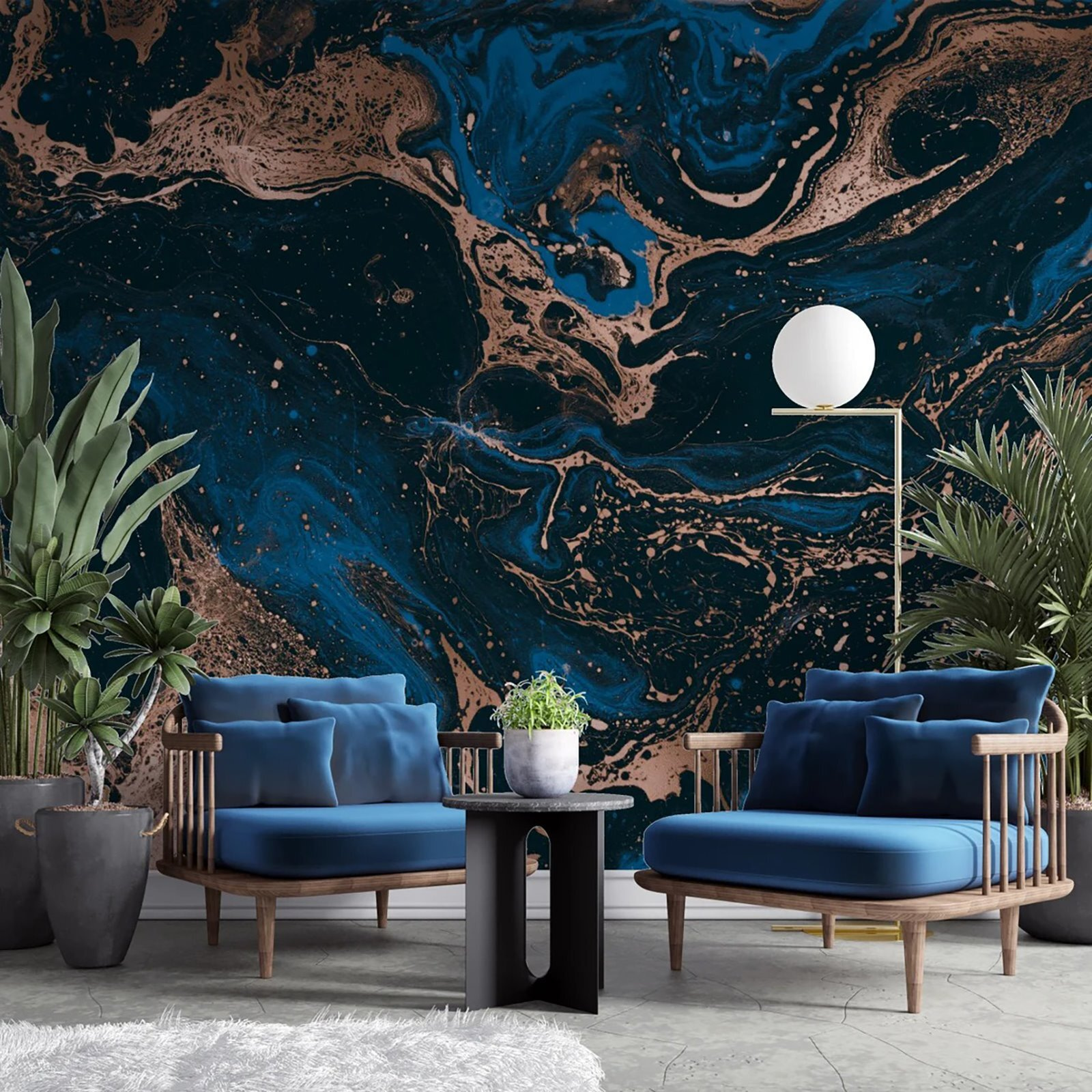 Swirling Midnight and Copper Rivers