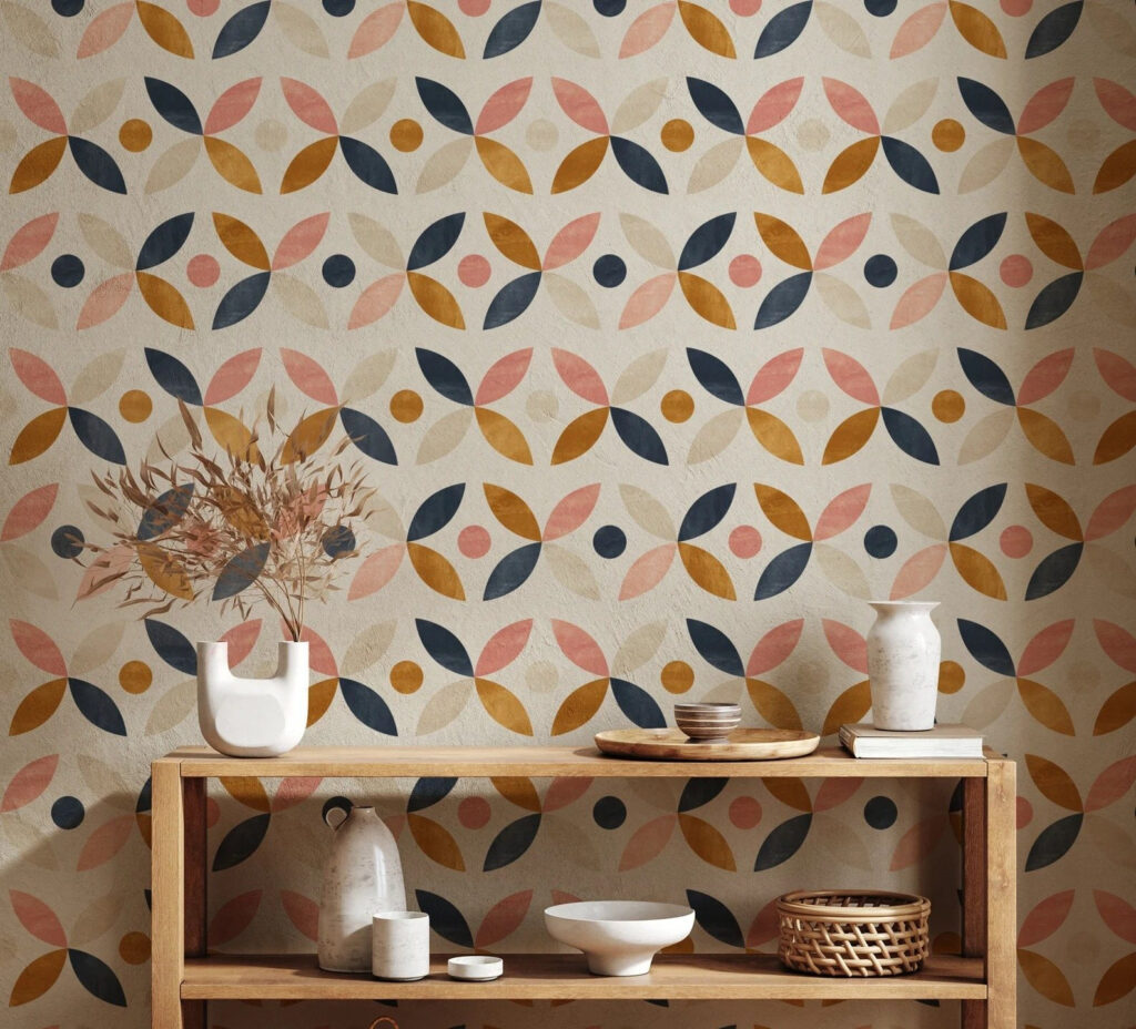 Pattern of colorful circles and dots