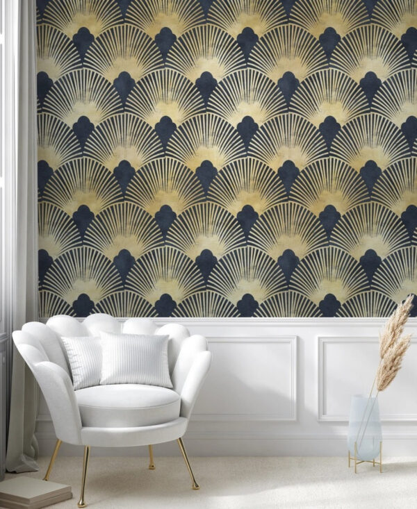 Elegancki symetryczny wzór w stylu art deco. Elegancki symetryczny wzór w stylu art deco.