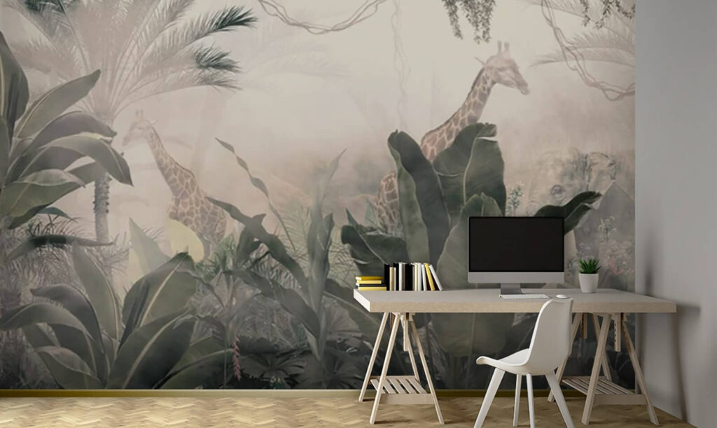 u71250pib1 1024x611 - Żyrafy w lesie z drzewami i roślinami - tegory