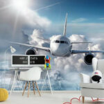 Fototapeta Samolot lecący po niebie