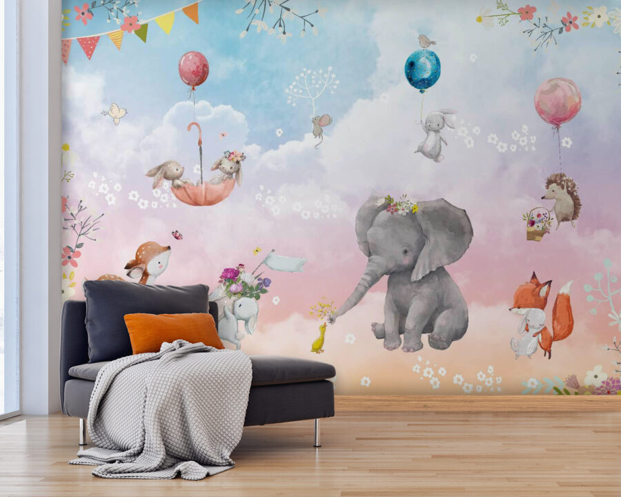 Fototapeta ścienna ze zwierzętami i balonami u59964pig25m 900x720 - Fototapeta ścienna ze zwierzętami i balonami - tegory