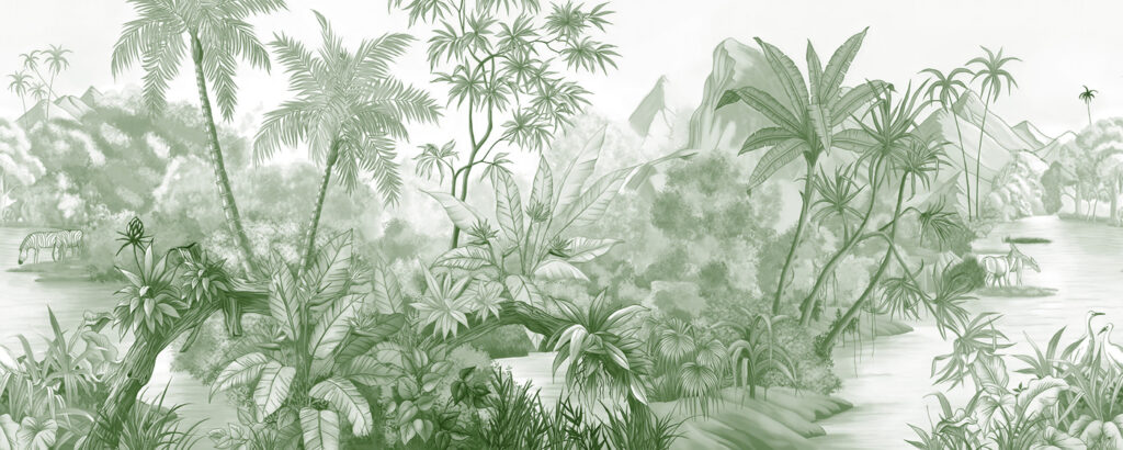 A drawing of a forest