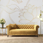 Fototapeta Wzór kwiatów na białym tle