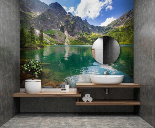 Lake surrounded by mountains