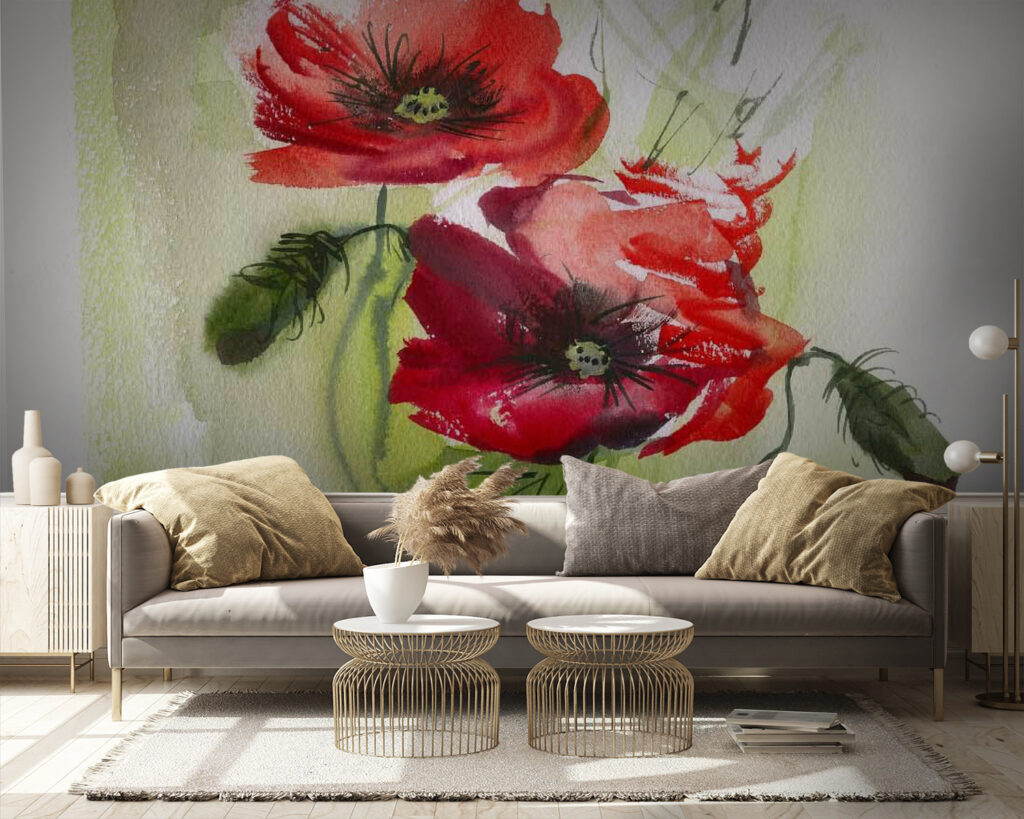 Painting of red flowers Painting of red flowers