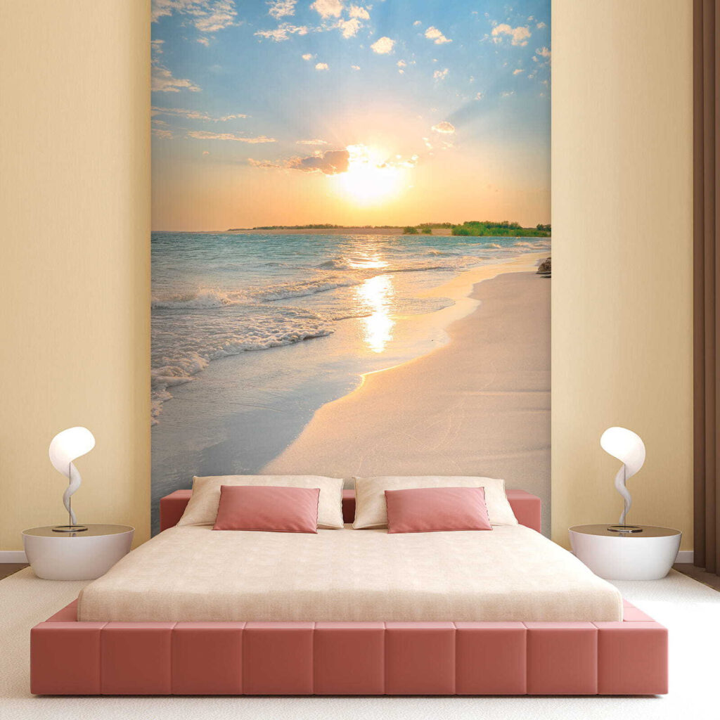 Plaża z falami i zachodem słońca u53408pib1 1024x1024 - Plaża z falami i zachodem słońca