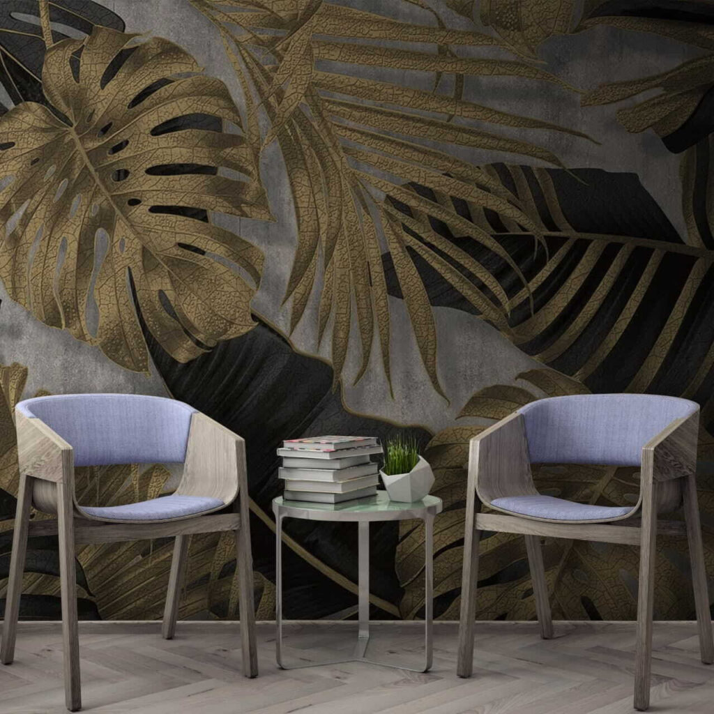 u53280piw1 1024x1024 - Eleganckie tropikalne liście na teksturowanym tle - tegory