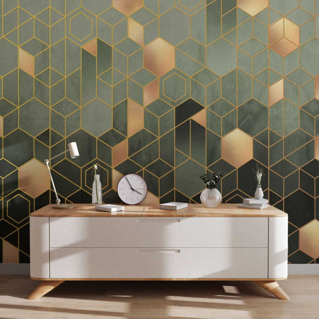 Pattern of hexagons and squares