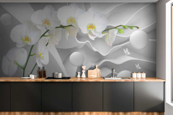 Białe orchidee i białe kule Białe orchidee i białe kule