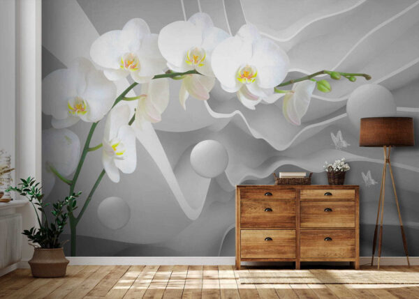 Białe orchidee i białe kule Białe orchidee i białe kule