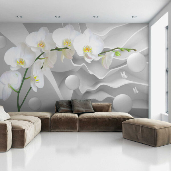 Białe orchidee i białe kule Białe orchidee i białe kule