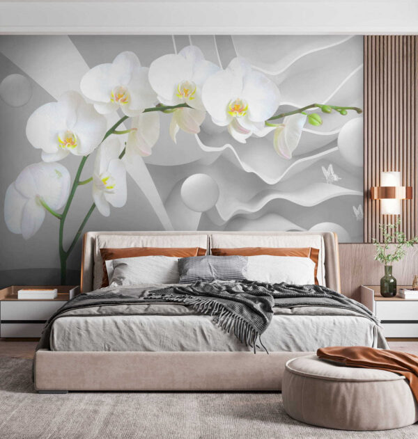 Białe orchidee i białe kule Białe orchidee i białe kule