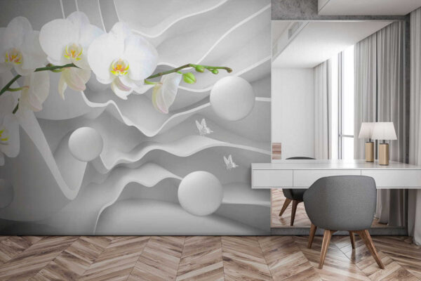 Białe orchidee i białe kule Białe orchidee i białe kule