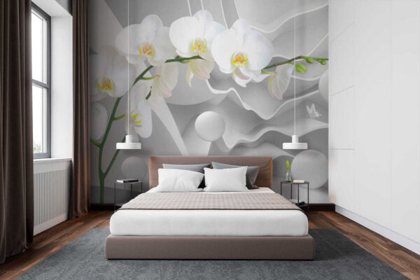Białe orchidee i białe kule Białe orchidee i białe kule