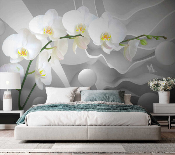 Białe orchidee i białe kule Białe orchidee i białe kule