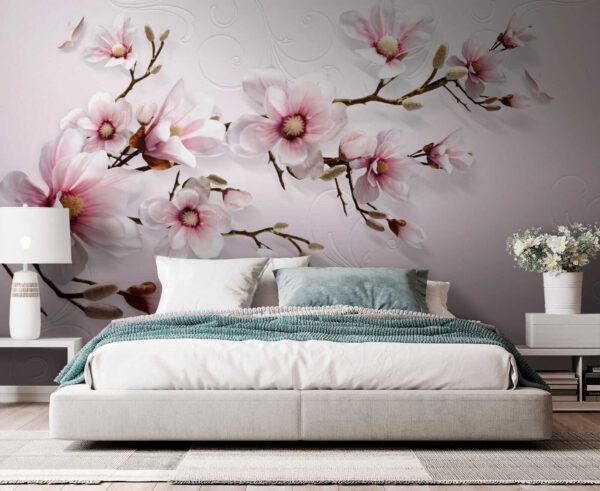 Delicate blossoms on soft pink backdrop Delicate blossoms on soft pink backdrop