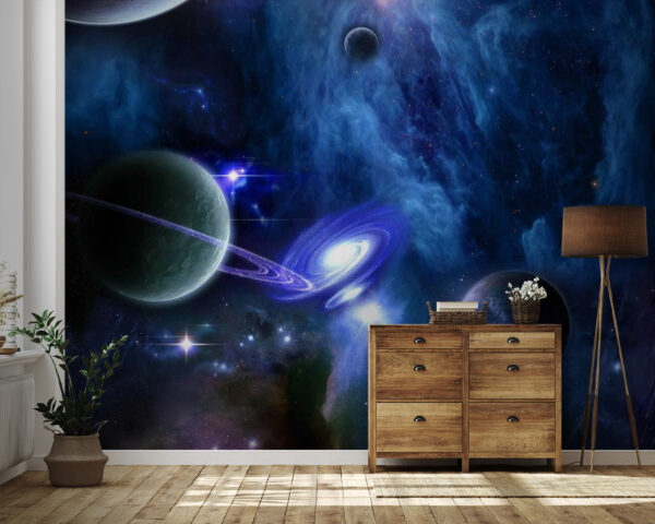 Planety w kosmosie z planetami i gwiazdami Planety w kosmosie z planetami i gwiazdami