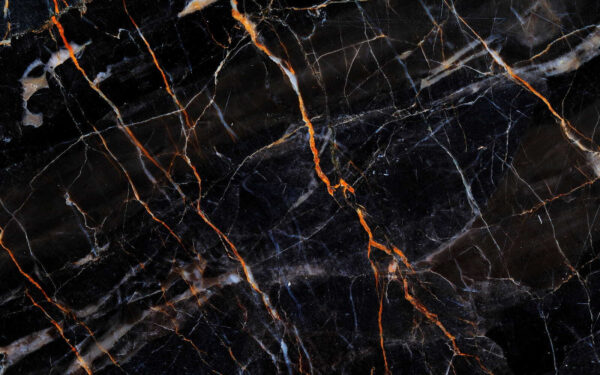 Black marble with fiery orange veins