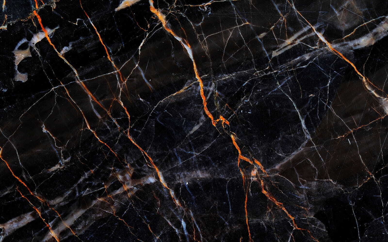 Black marble with fiery orange veins