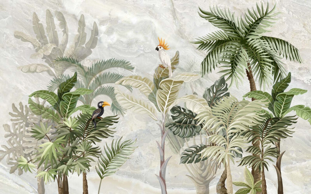 Mural przedstawiający las tropikalny Mural przedstawiający las tropikalny