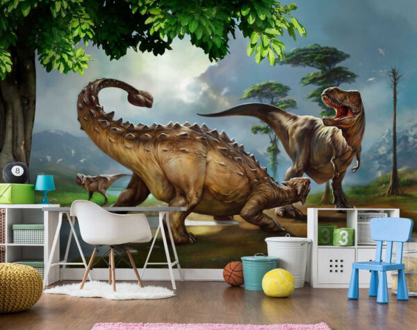 Malowanie dinozaurów w pobliżu rzeki Malowanie dinozaurów w pobliżu rzeki