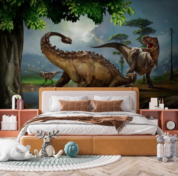 Malowanie dinozaurów w pobliżu rzeki Malowanie dinozaurów w pobliżu rzeki