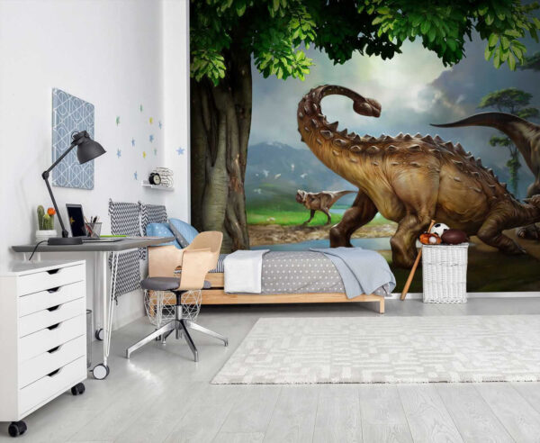 Malowanie dinozaurów w pobliżu rzeki Malowanie dinozaurów w pobliżu rzeki