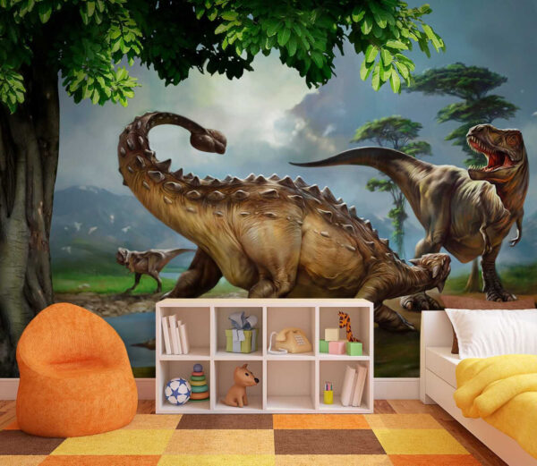 Malowanie dinozaurów w pobliżu rzeki Malowanie dinozaurów w pobliżu rzeki