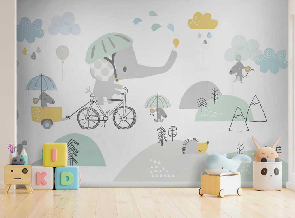 Słoń z kreskówki jadący na rowerze u28124pir6 1024x756 - Słoń z kreskówki jadący na rowerze - tegory