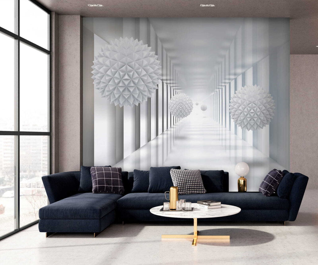 White room with white balls