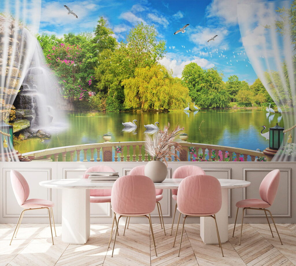 u18753pik1 1024x922 - Widok na staw z ptakami i drzewami - tegory