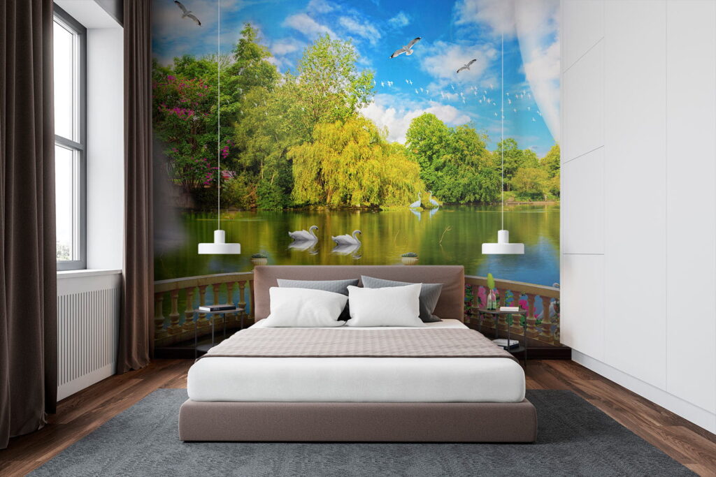 u18753pib2m 1024x683 - Widok na staw z ptakami i drzewami - tegory