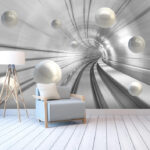 Fototapeta Białe kule w tunelu