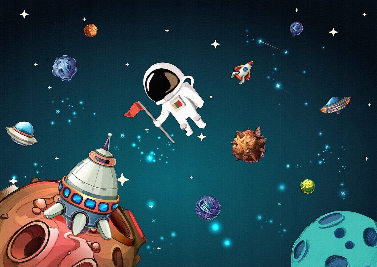 Kreskówkowa scena kosmiczna z planetami i gwiazdami u13898p - Kreskówkowa scena kosmiczna z planetami i gwiazdami - tegory