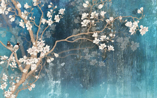 Tree branch with white flowers Tree branch with white flowers