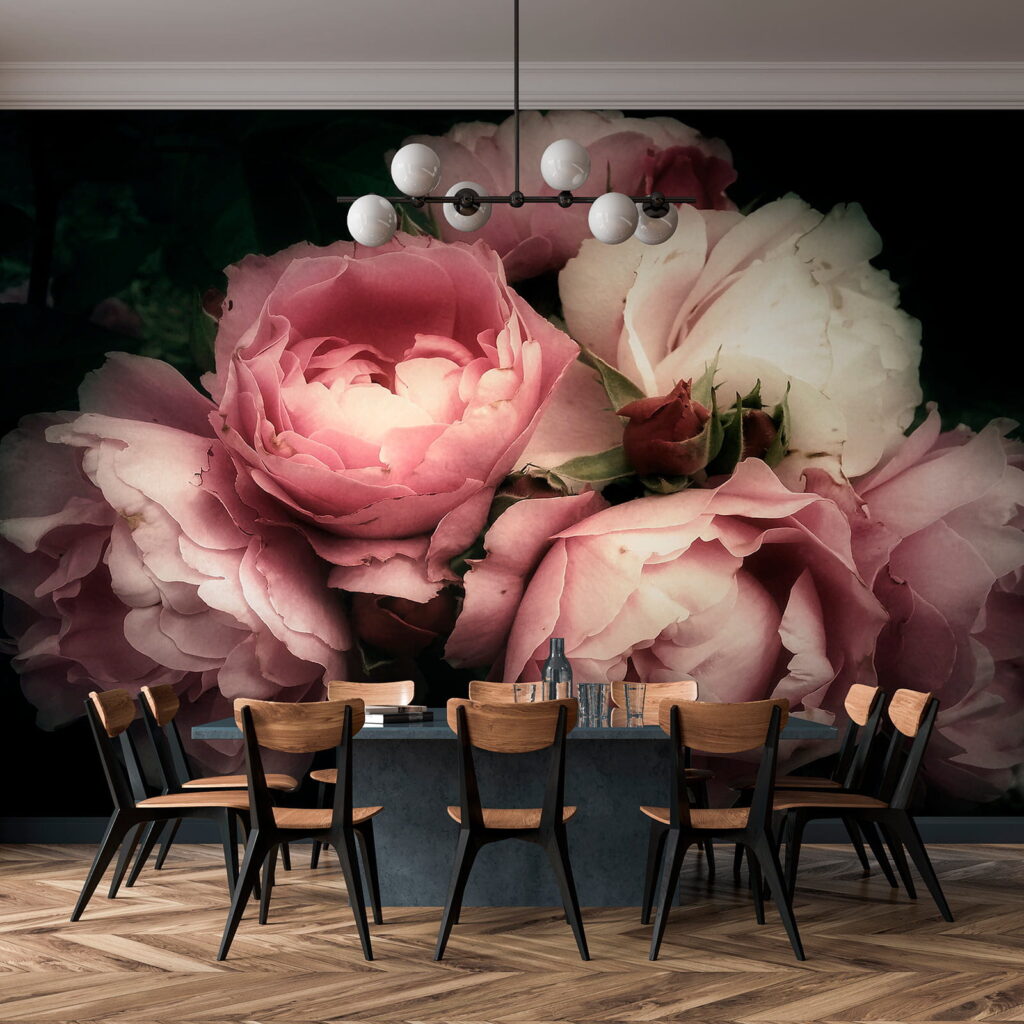 Group of pink and white roses Group of pink and white roses