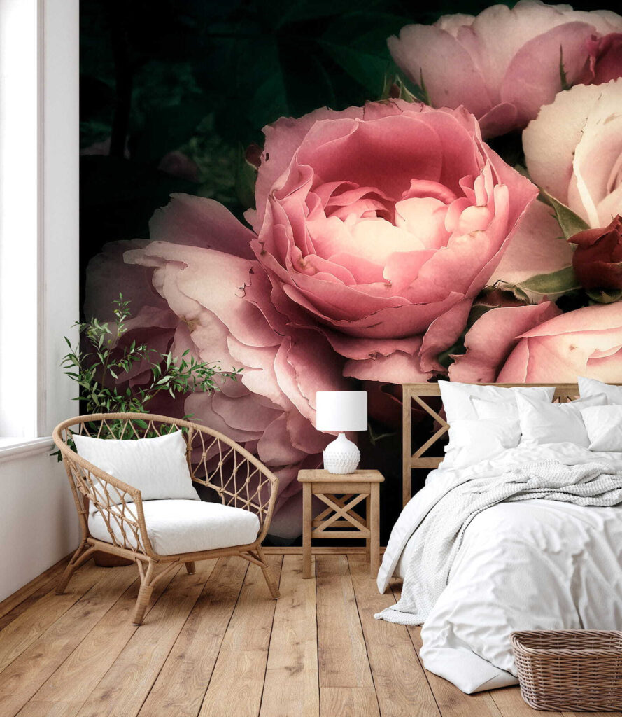 Group of pink and white roses Group of pink and white roses