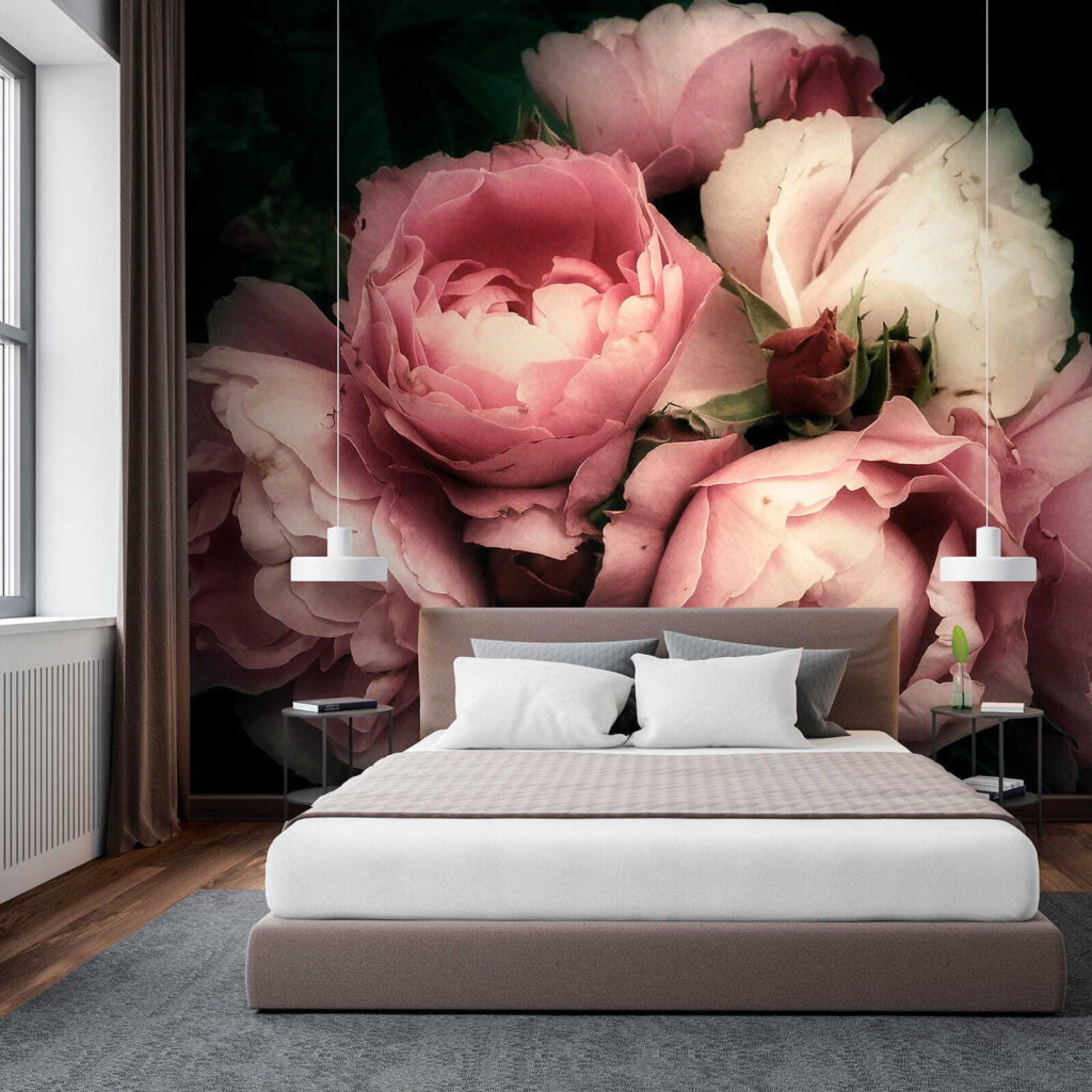 Group of pink and white roses Group of pink and white roses