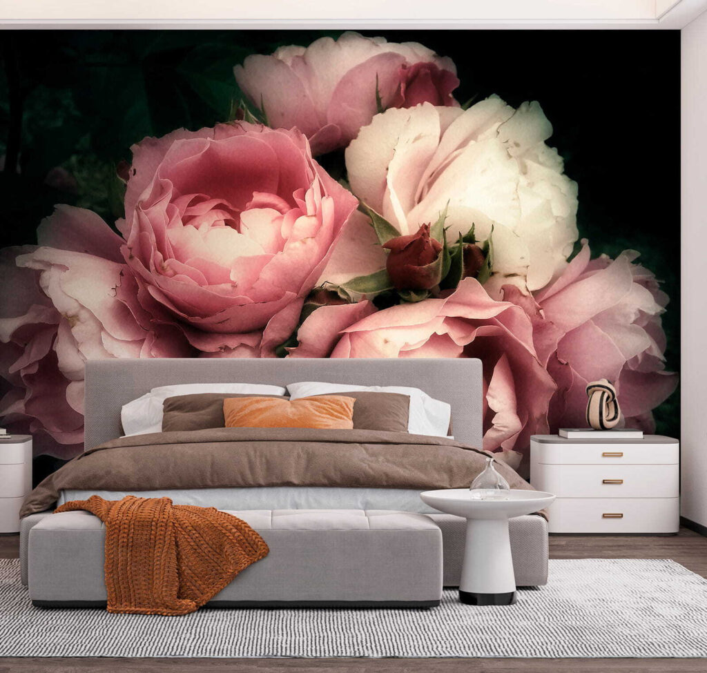 Group of pink and white roses Group of pink and white roses