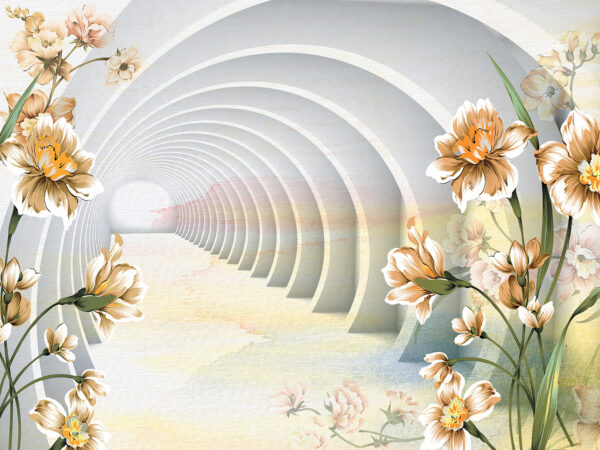 Tapeta z kwiatami i tunelem u04401p 600x450 - Tapeta z kwiatami i tunelem