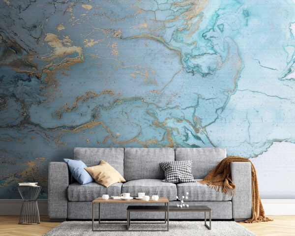Elegancka abstrakcyjna sztuka Aqua i metaliczna Elegancka abstrakcyjna sztuka Aqua i metaliczna