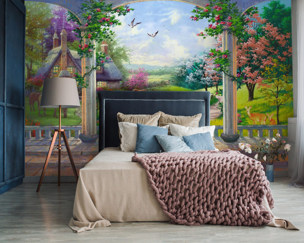 u09760pib87 1024x819 - Obraz przedstawiający krajobraz z koniem i domem - tegory